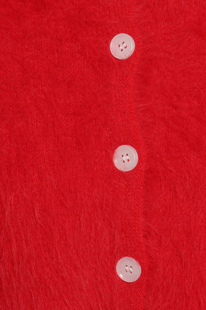 Tavan Crop Button Front Cardigan Red