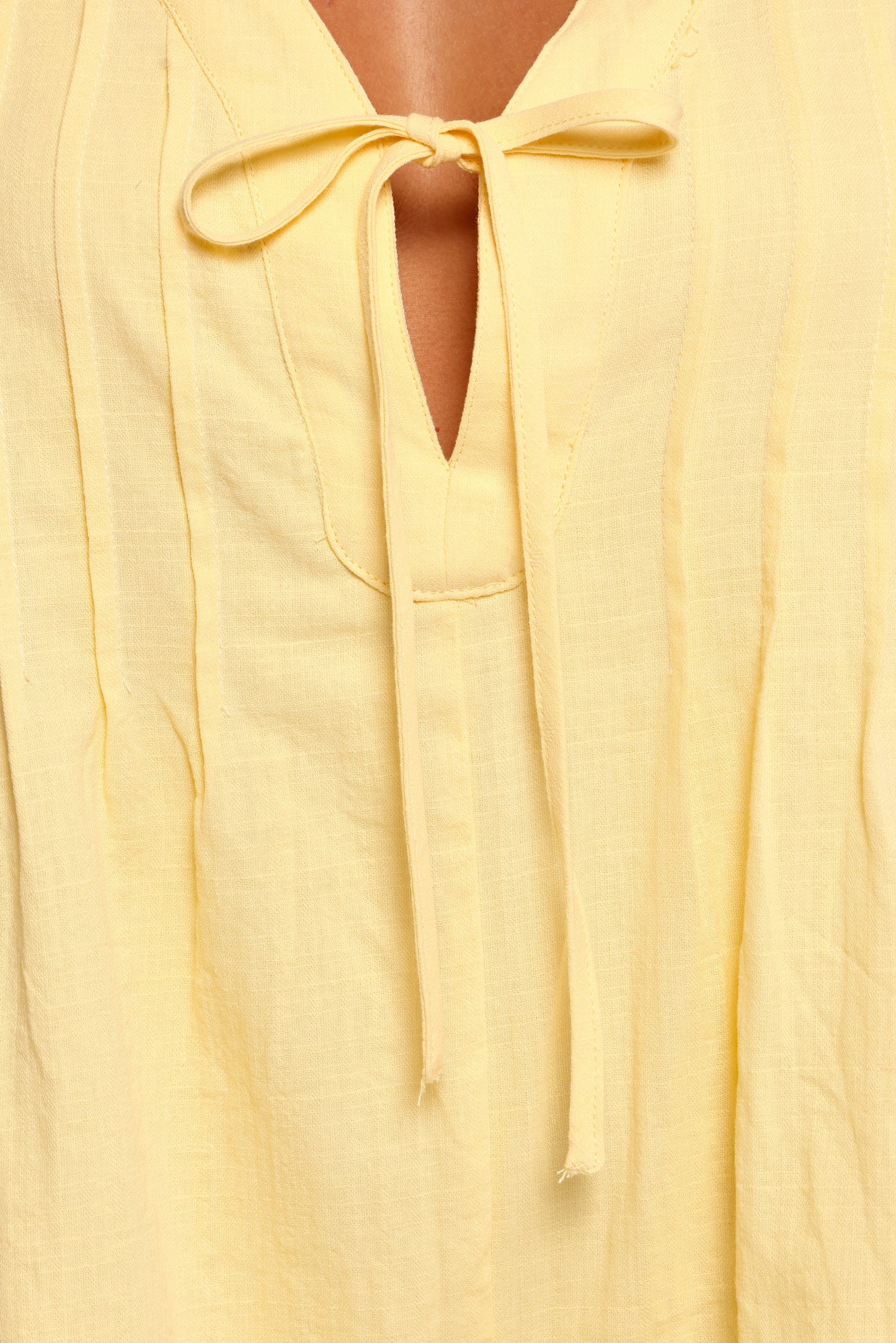 Kallie Tie Front Romper Butter Yellow