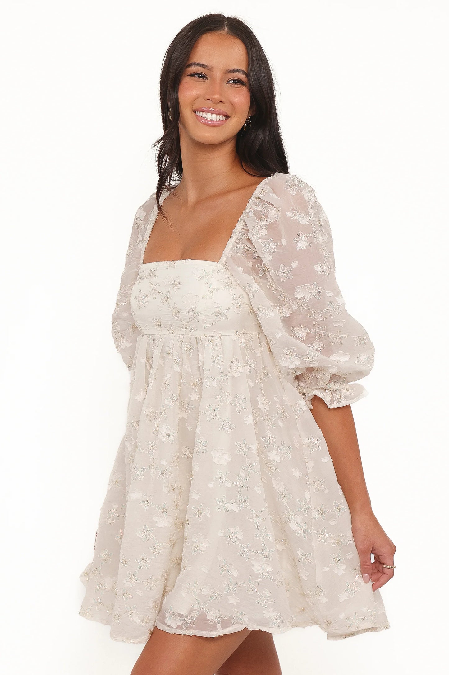 Lillan Mini Dress Ivory Sequin