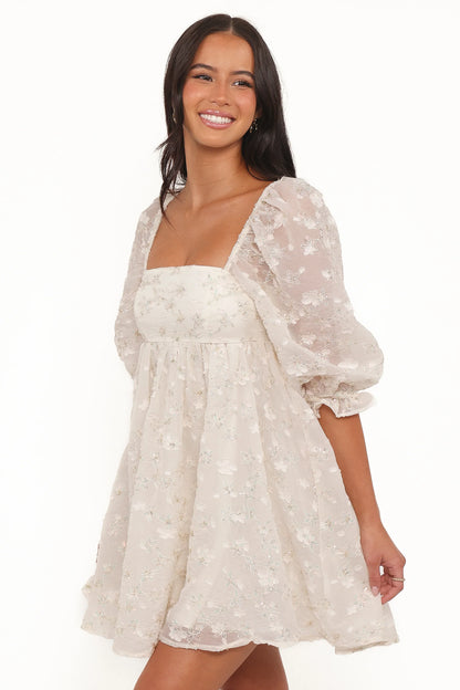 Lillan Mini Dress Ivory Sequin