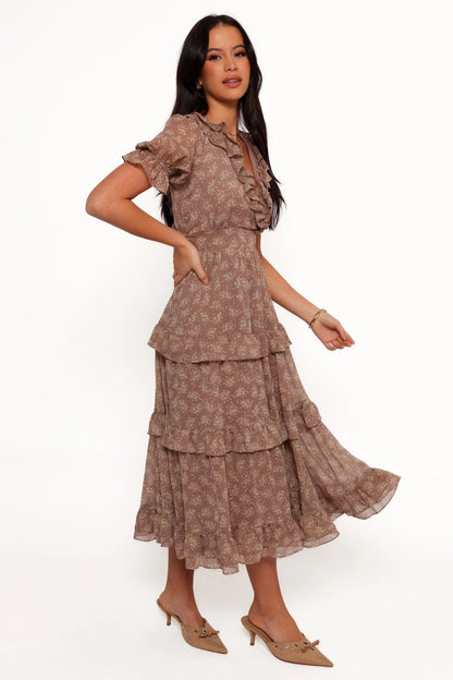 Dayla Maxi Dress Brown Light Beige