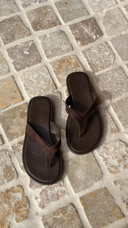 Orianna Slide Dark Cacao Suede