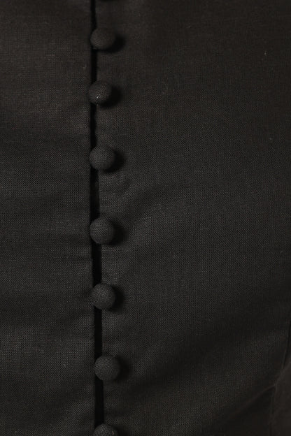 Daniella Linen Vest Black