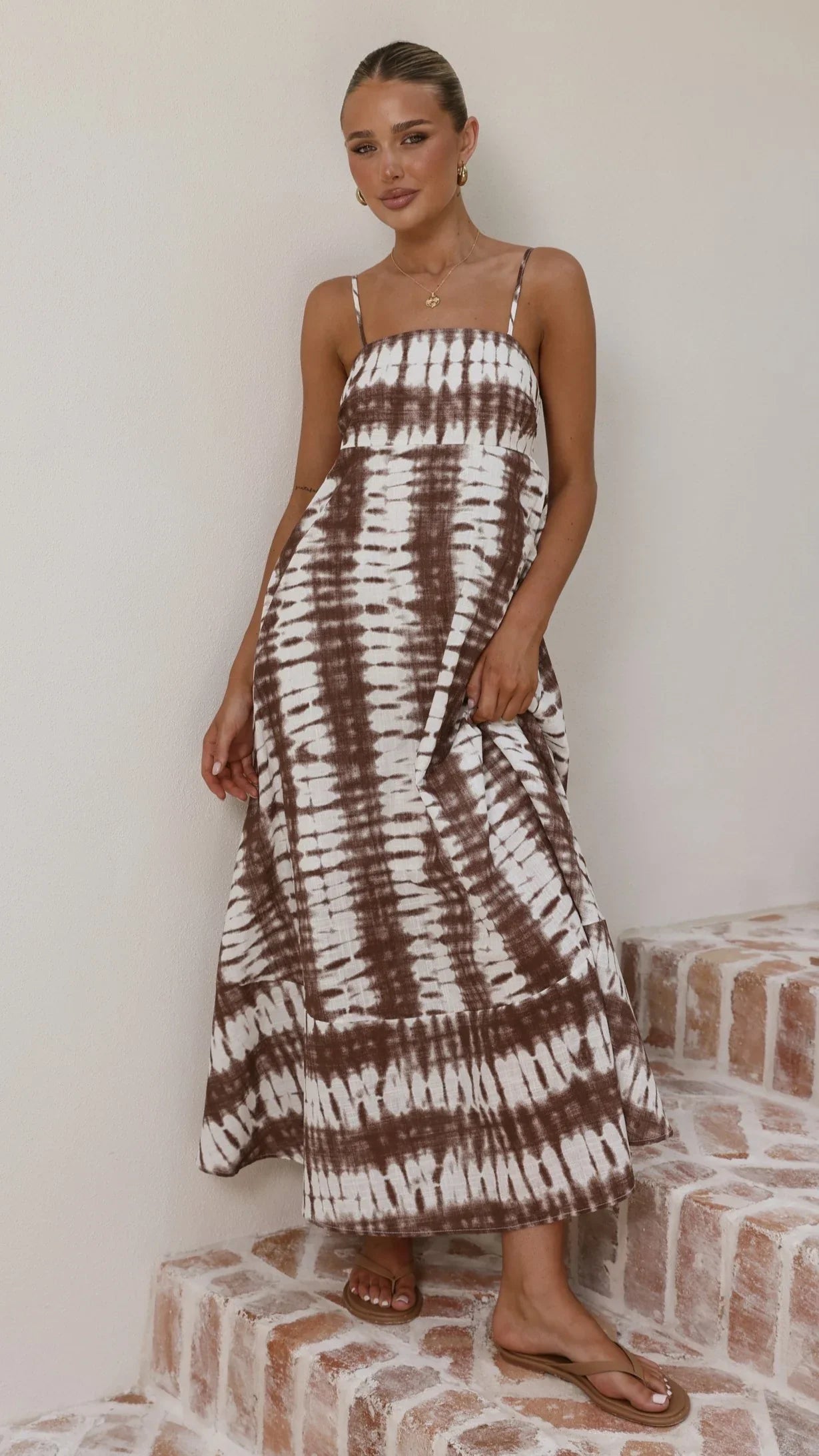 Marcel Maxi Dress Chocolate Tie Dye
