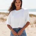 Boho Solid Color Crop T Shirt