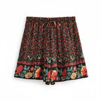 Midnight Meadow Boho Floral Shorts