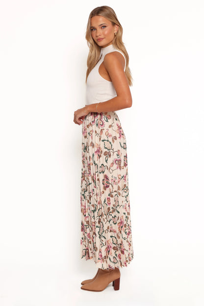 Michael Pleated Midi Skirt Paisley Floral