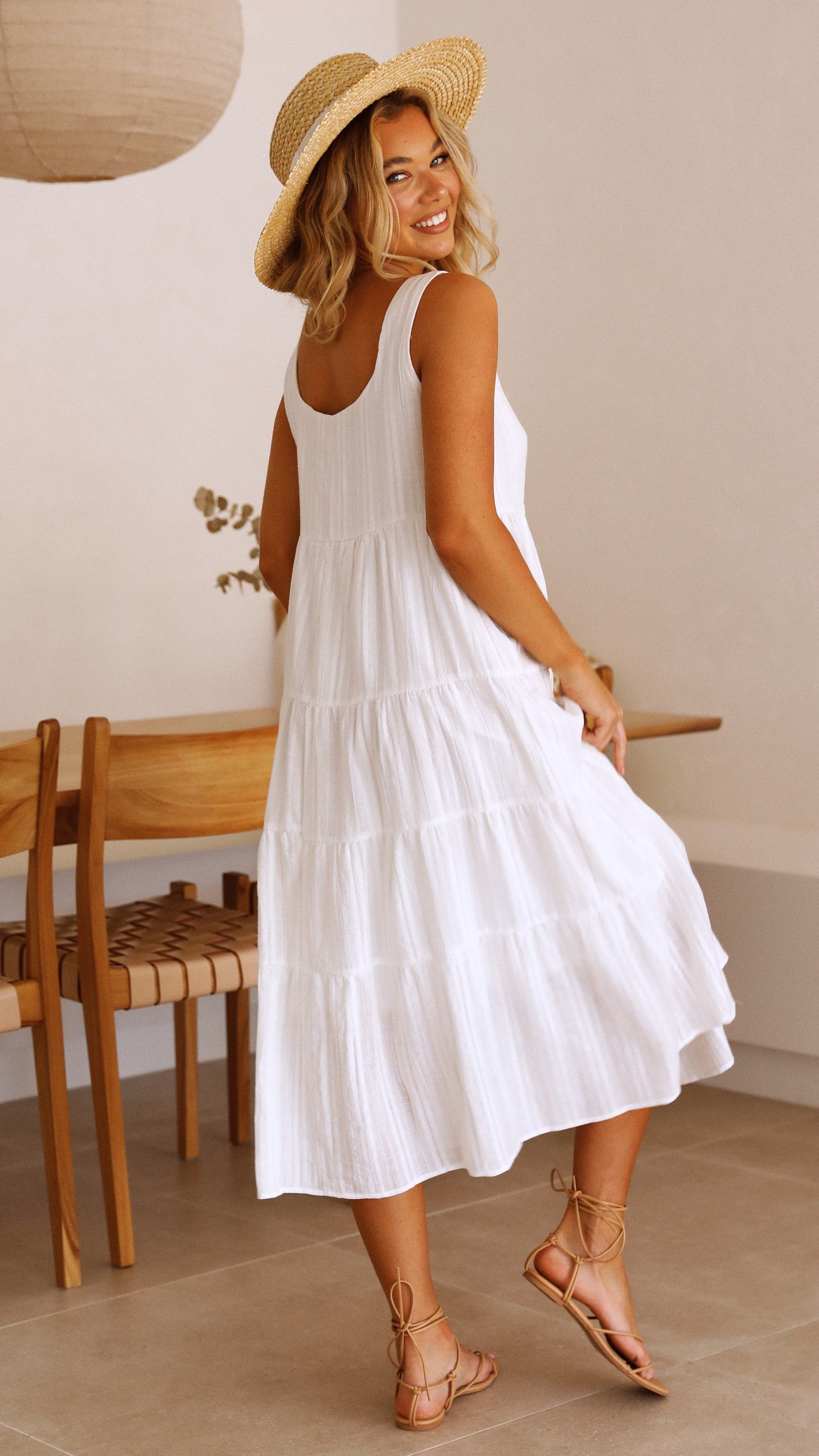 Liza Midi Dress White