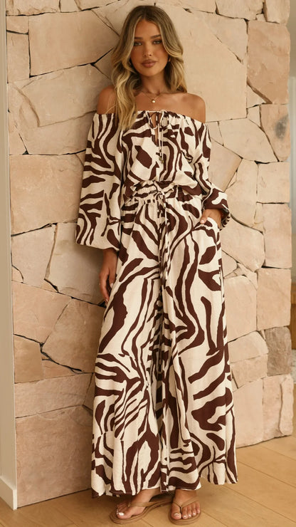 Avery Wide Leg Pants Luna Mocha