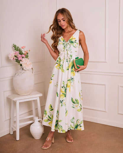 Joellyn Floral Fit and Flare Midi Dress
