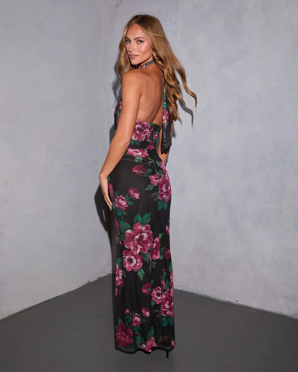 Celestelle Printed Halter Maxi Dress