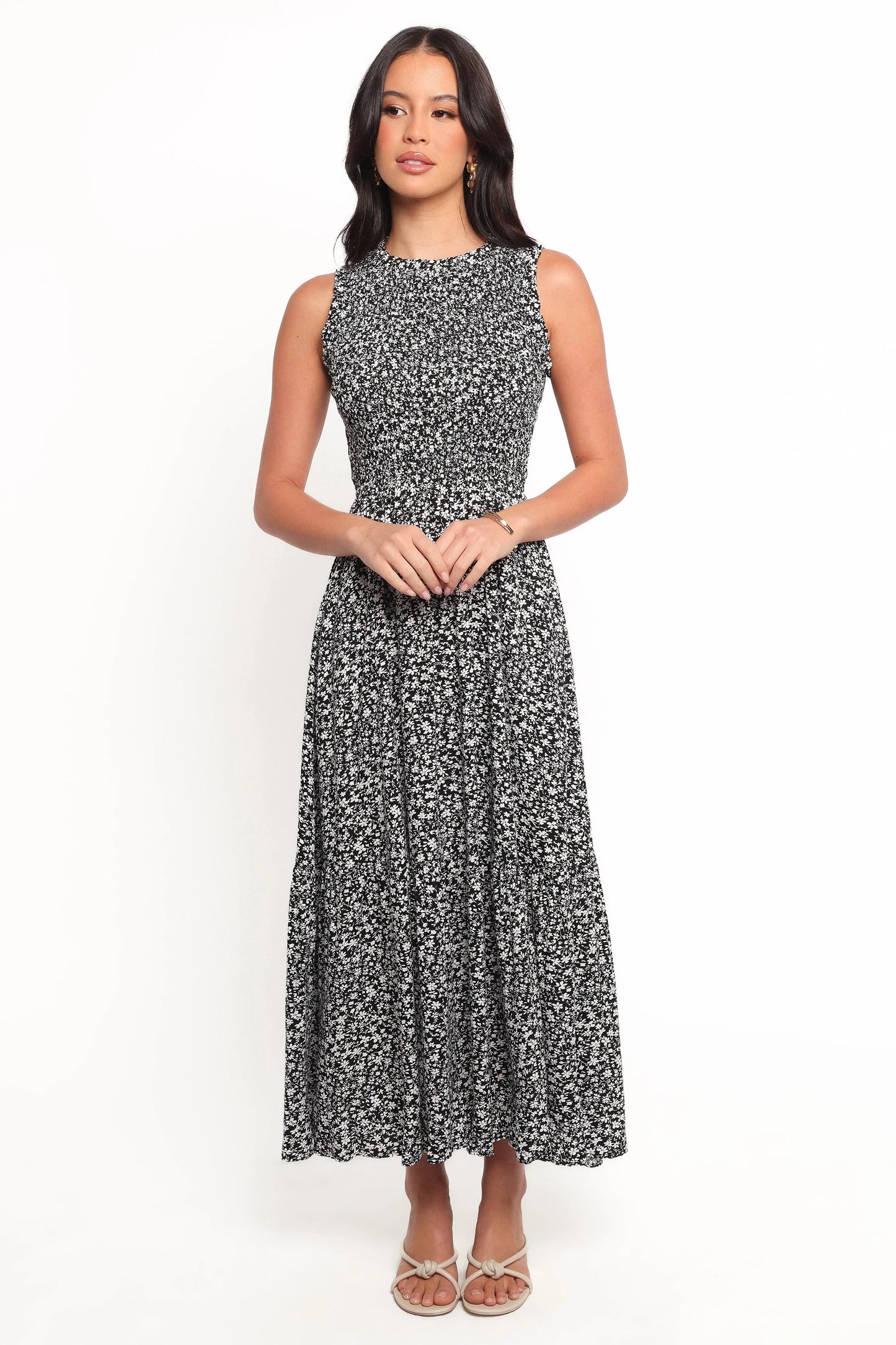 Agatha Midi Dress Black Floral