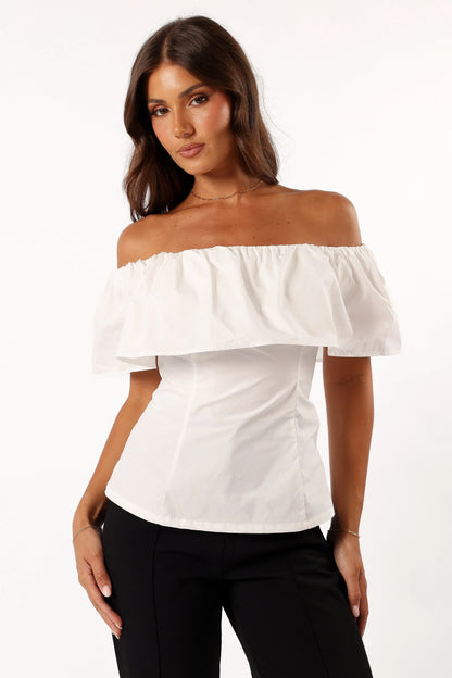 Emery Off the Shoulder Top White