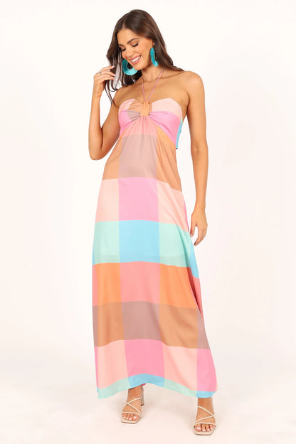 Sundae Halterneck Maxi Dress Multicoloured
