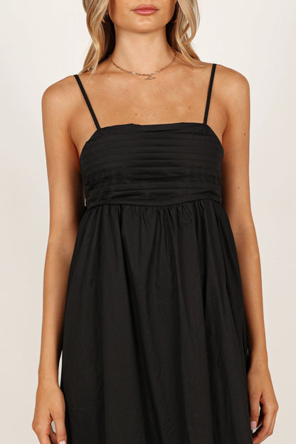 Alice Bow Back Midi Dress Black