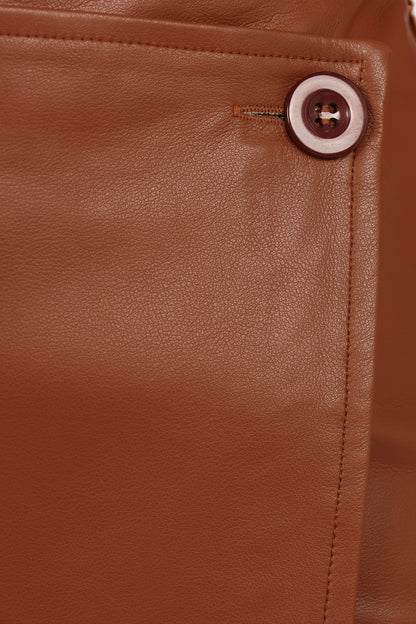Rebecca Faux Leather Mini Skirt Camel