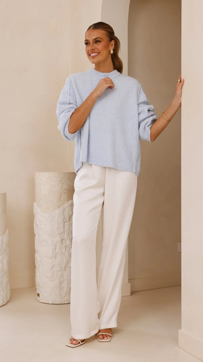 Ally Knit Sweater Blue