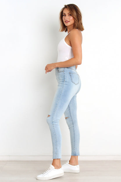 Hadie Jeans Light Blue Wash