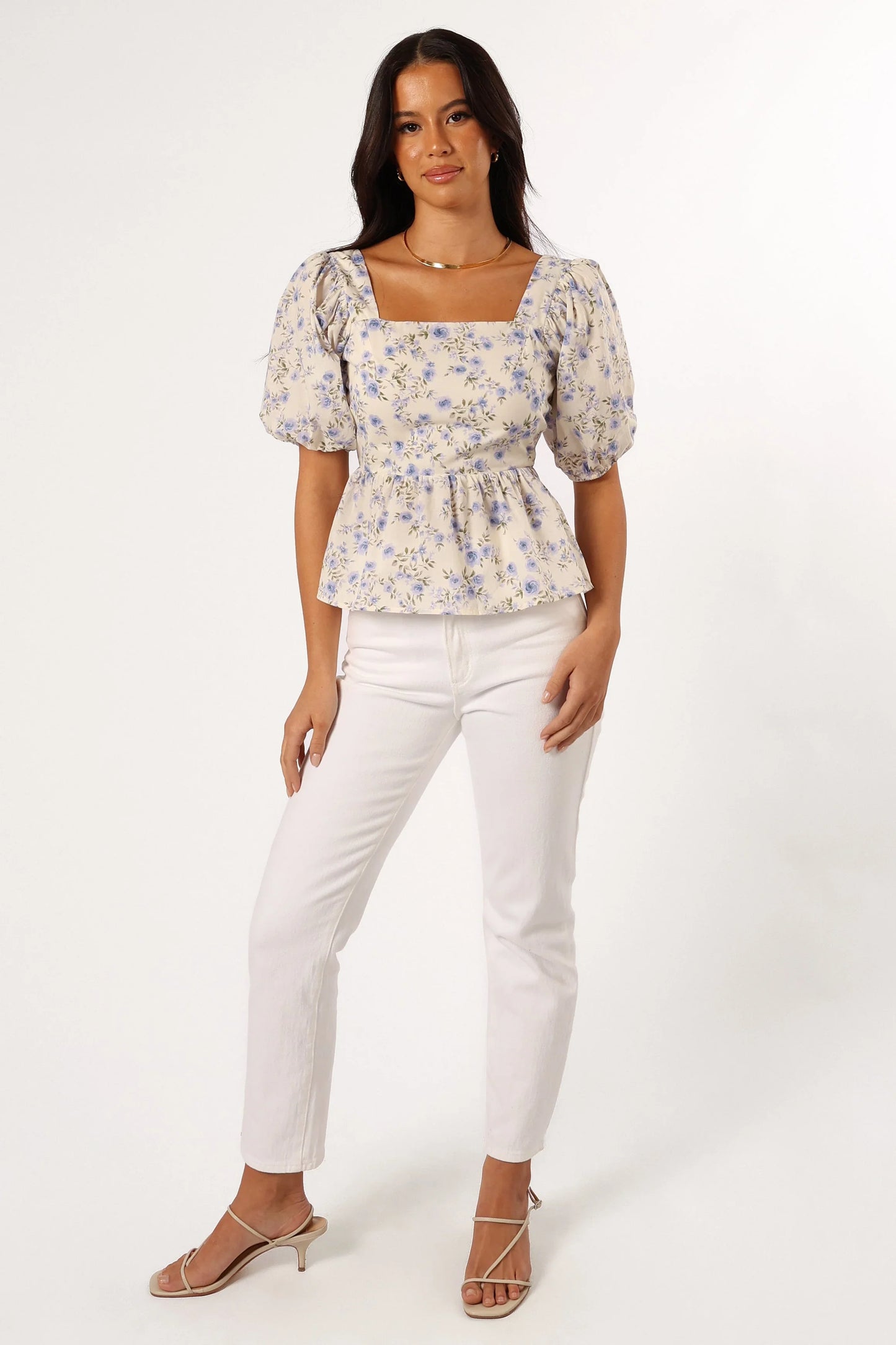 Celia Top Ivory Blue