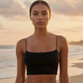 Solid Spaghetti Strap Crop Cami