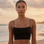 Solid Spaghetti Strap Crop Cami