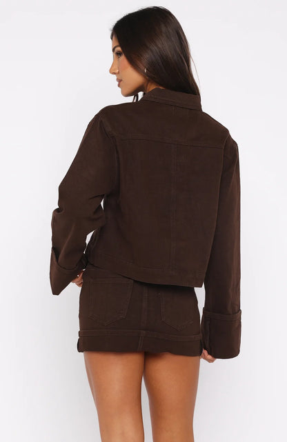 Charlotte Denim Jacket Chocolate Wash