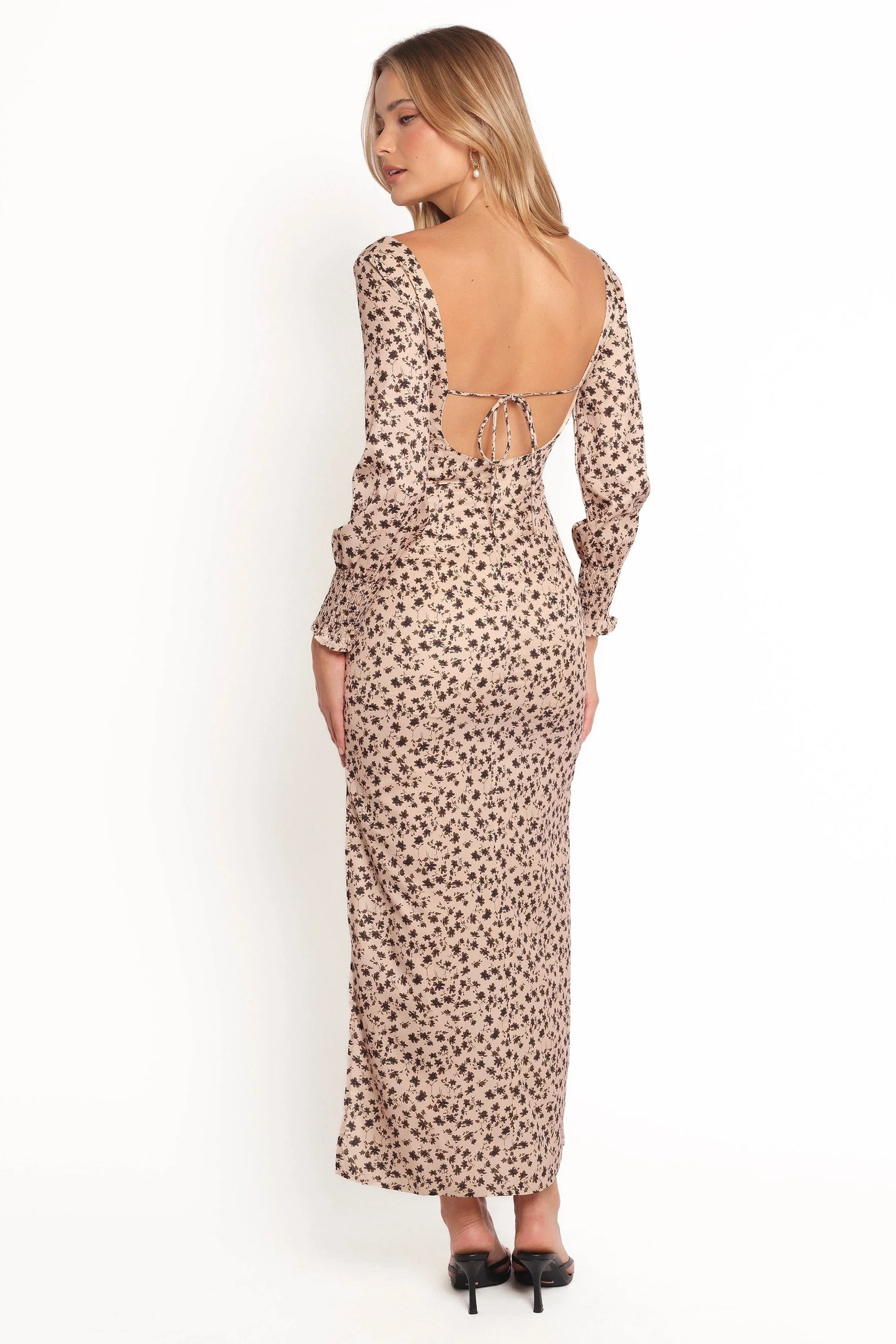 Gisella Long Sleeve Midi Brown Floral