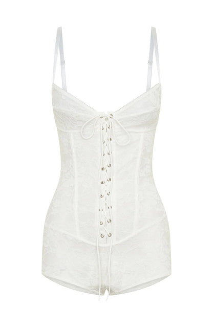 Stepped Out Playsuit White