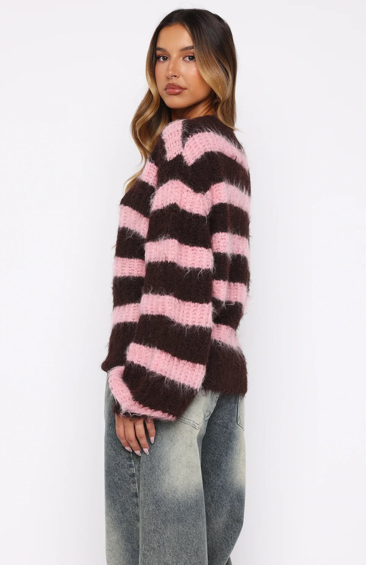 On The Slopes Knit Sweater Pink Chocolate