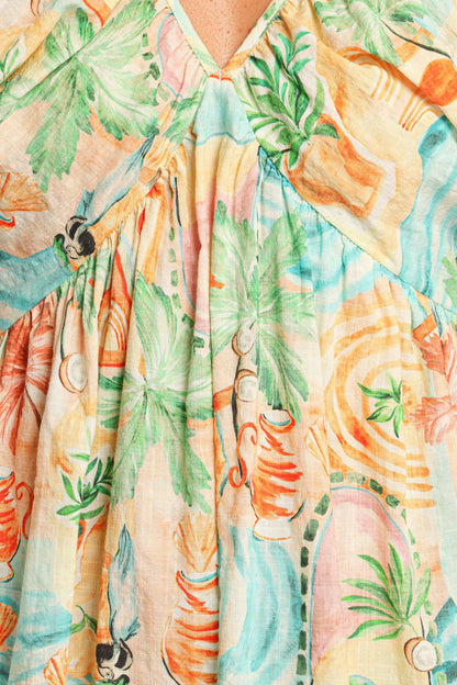 Cadhla Mini Dress Golden Palm