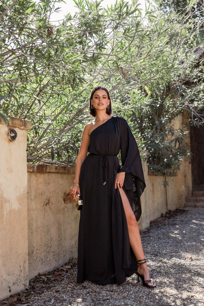 Matilda One Shoulder Maxi Dress Black