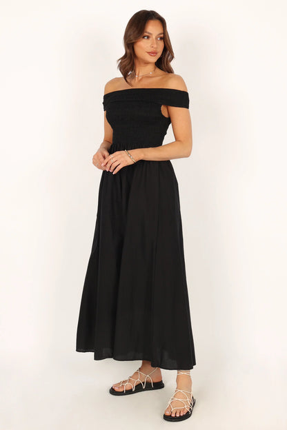 Tessa Off Shoulder Maxi Dress Black
