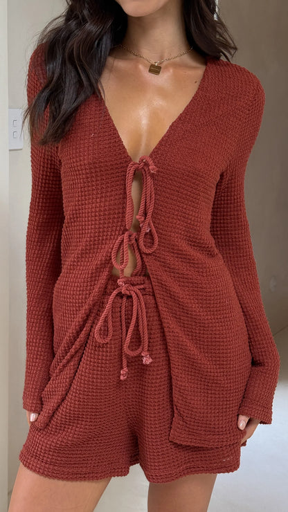 Ava Long Sleeve Top Rust