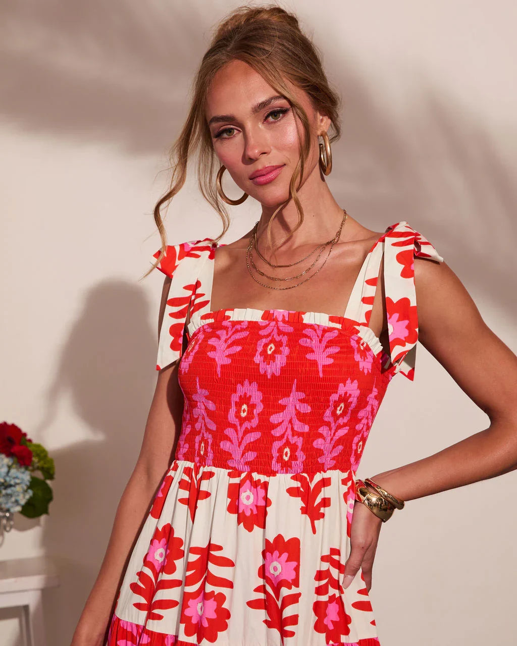 Summer Dreaming Floral Color Block Maxi Dress