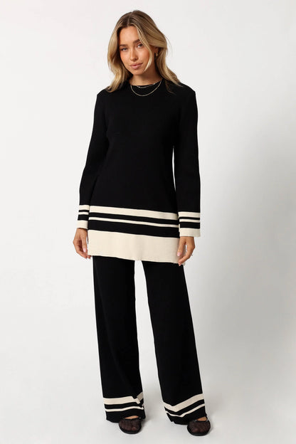 Lowell Top Black Off White