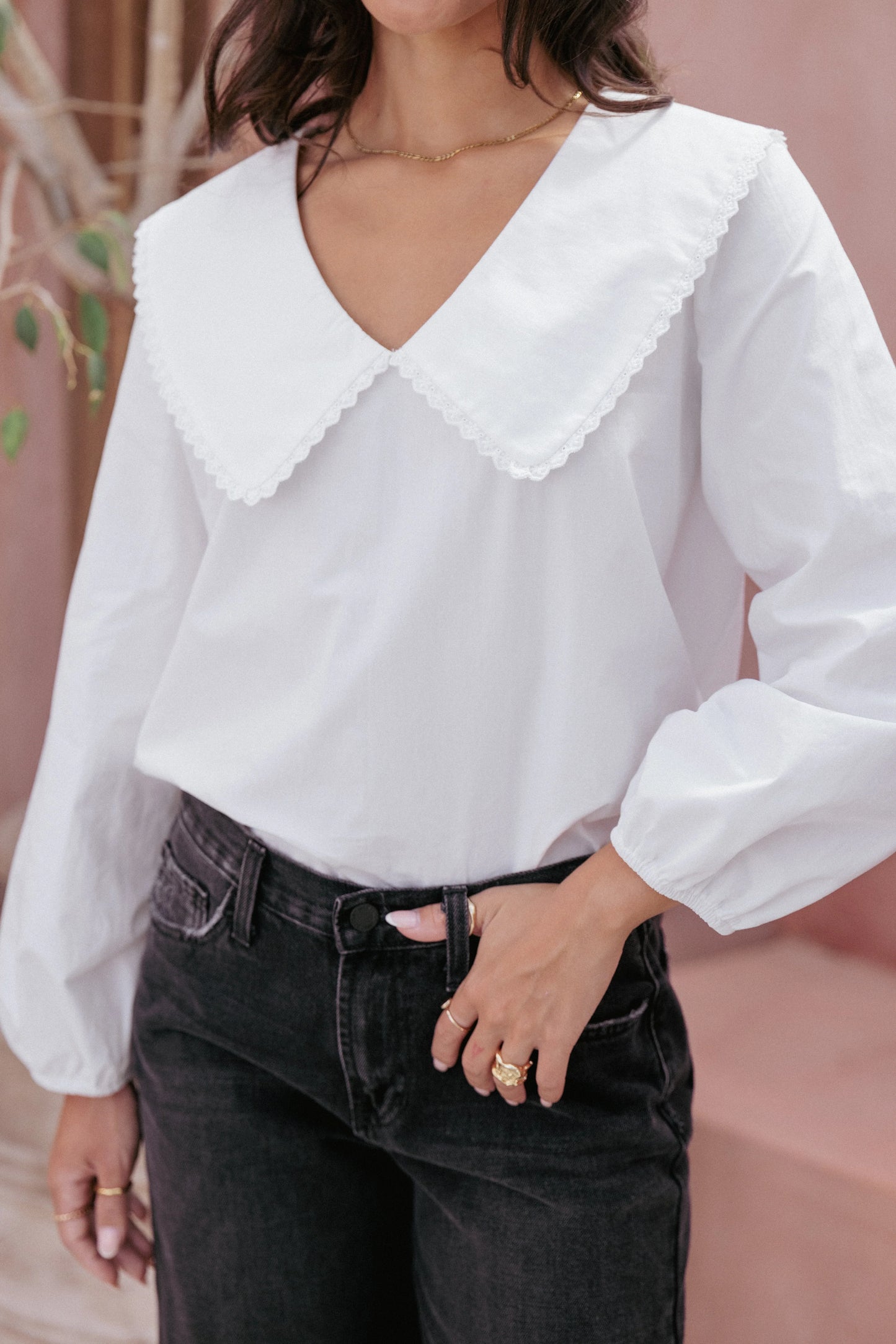 Kenna Long Sleeve Top White