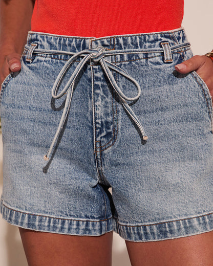 Beach Babe Waist Tie High Rise Shorts