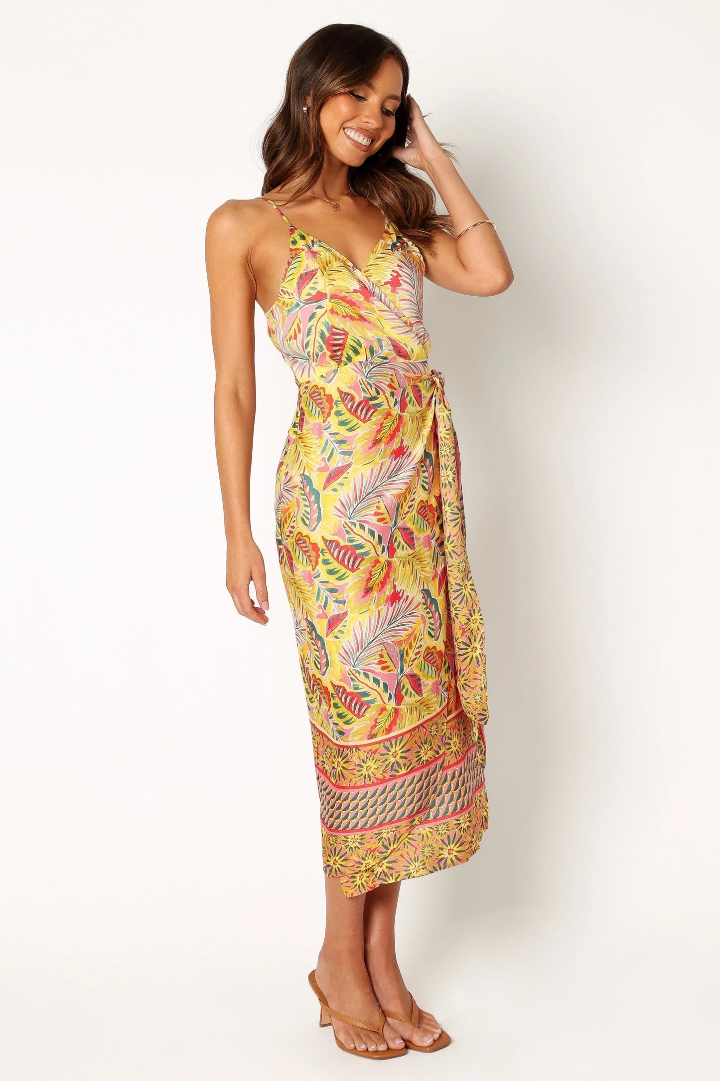 Clement Wrap Midi Dress Tropical