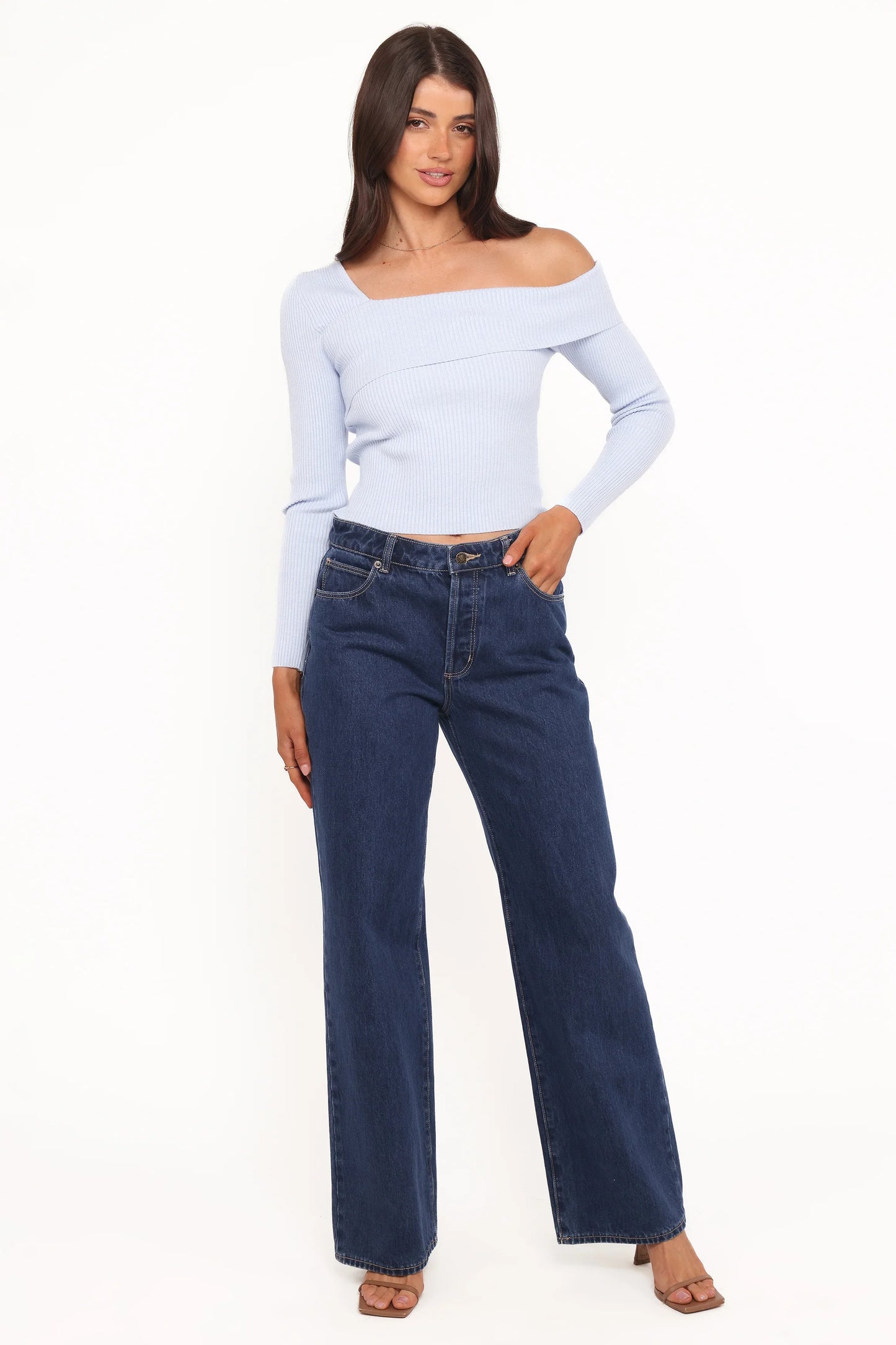 Aleena Knit Top Light Blue