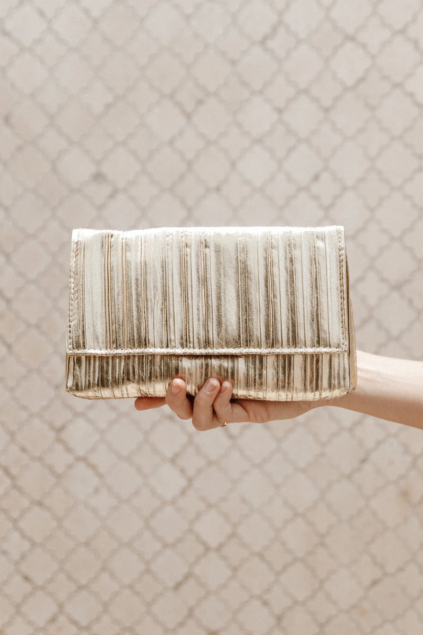 Gemma Ruched Clutch Gold