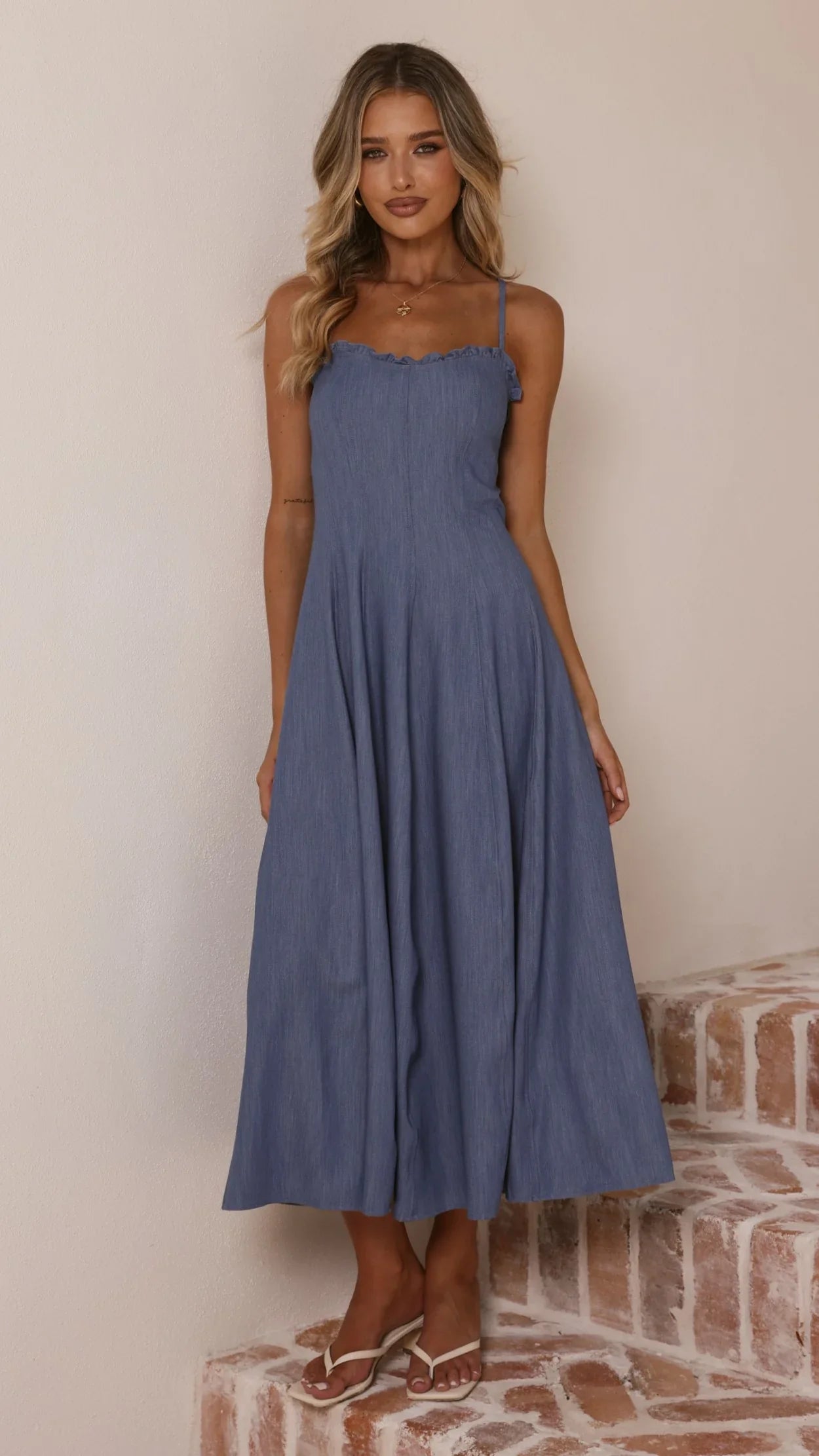 Tanya Maxi Dress Blue Denim