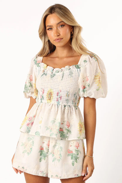 Amalie Top White Floral