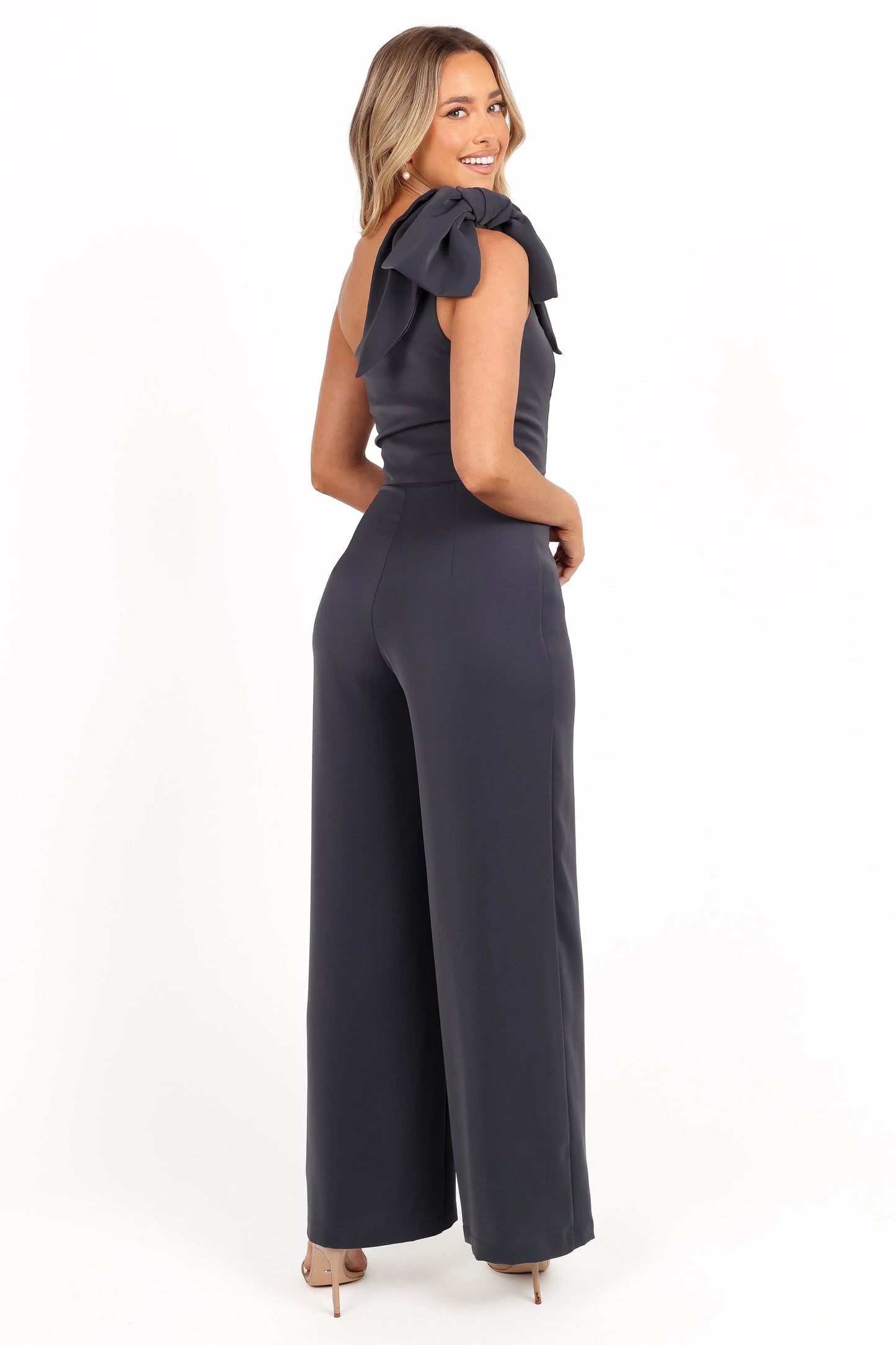 Scarlett One Shoulder Jumpsuit Steel Grey