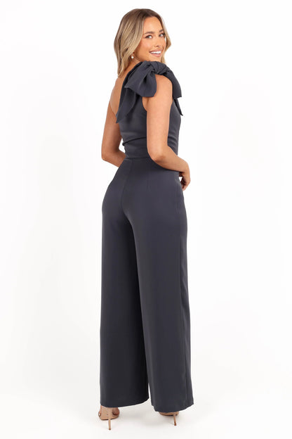 Scarlett One Shoulder Jumpsuit Steel Grey