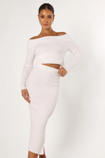 Charlotte Knitted Set White