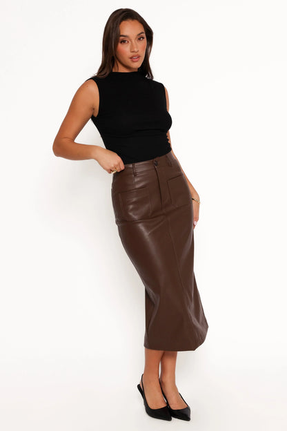Colby Midi Skirt Brown