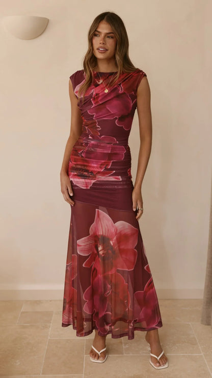Delara Maxi Dress Fuchsia