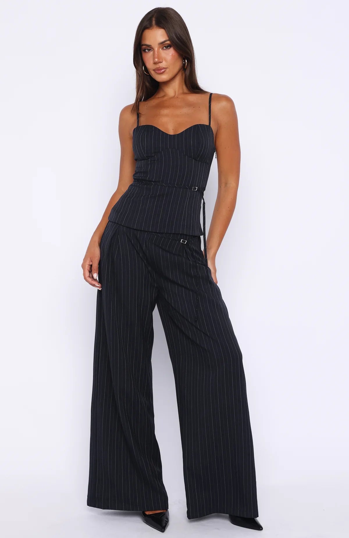 High Line Pants Navy Pinstripe