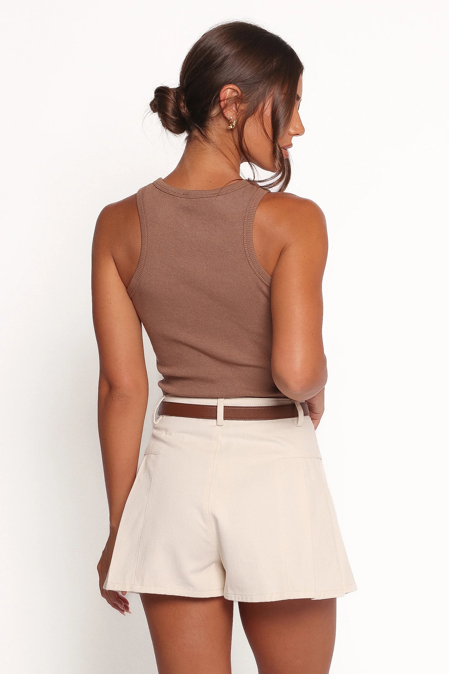 Ari Ribbed Tank Mocha