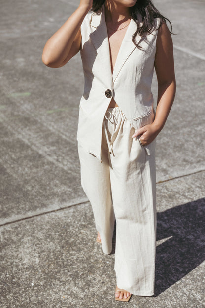 Trula Wide Leg Pant Oatmeal